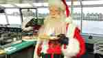 Santa Claus at the onboard cafe bar