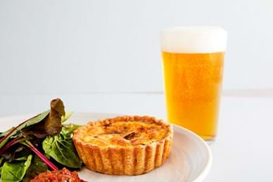 Red onion and leek tart with Hogarth Golden Ale