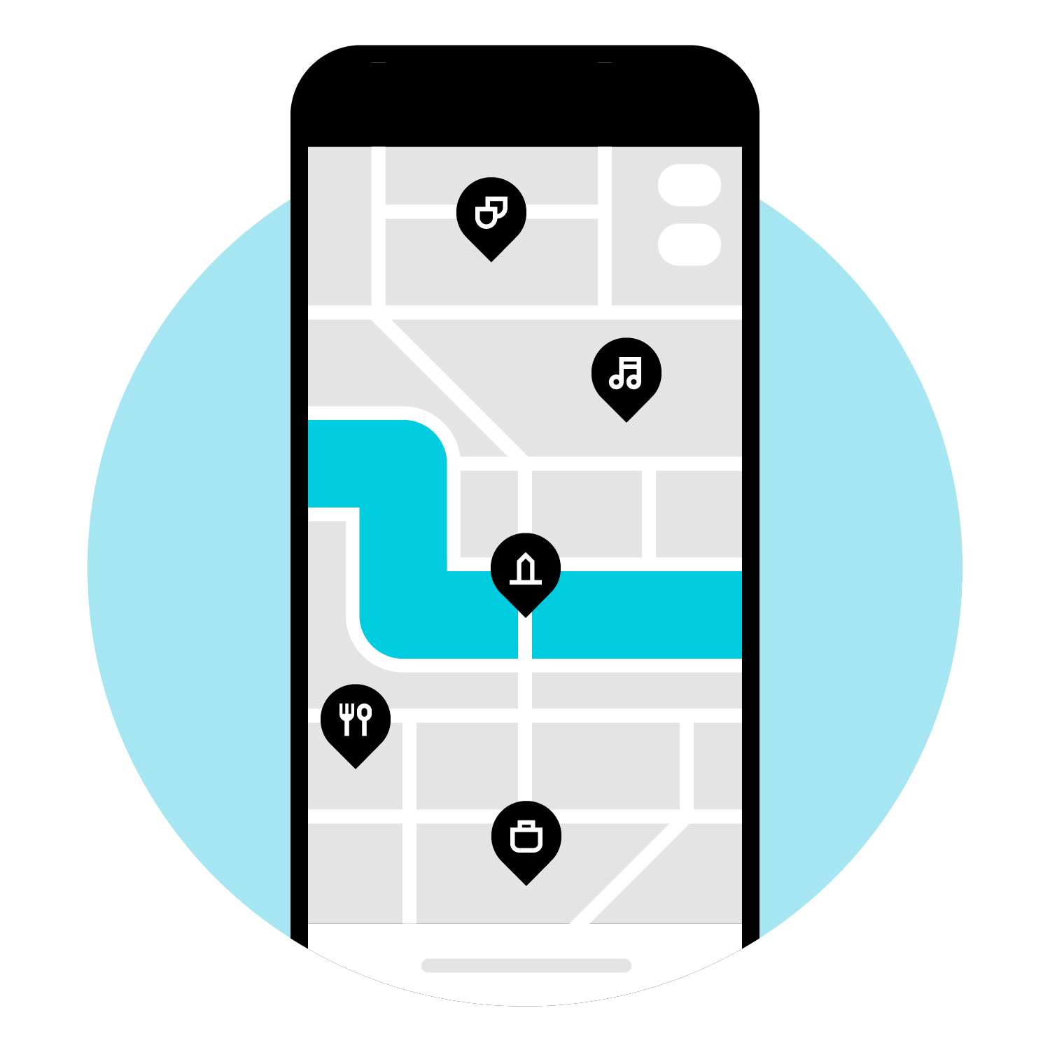 River Guide Illustration Circle