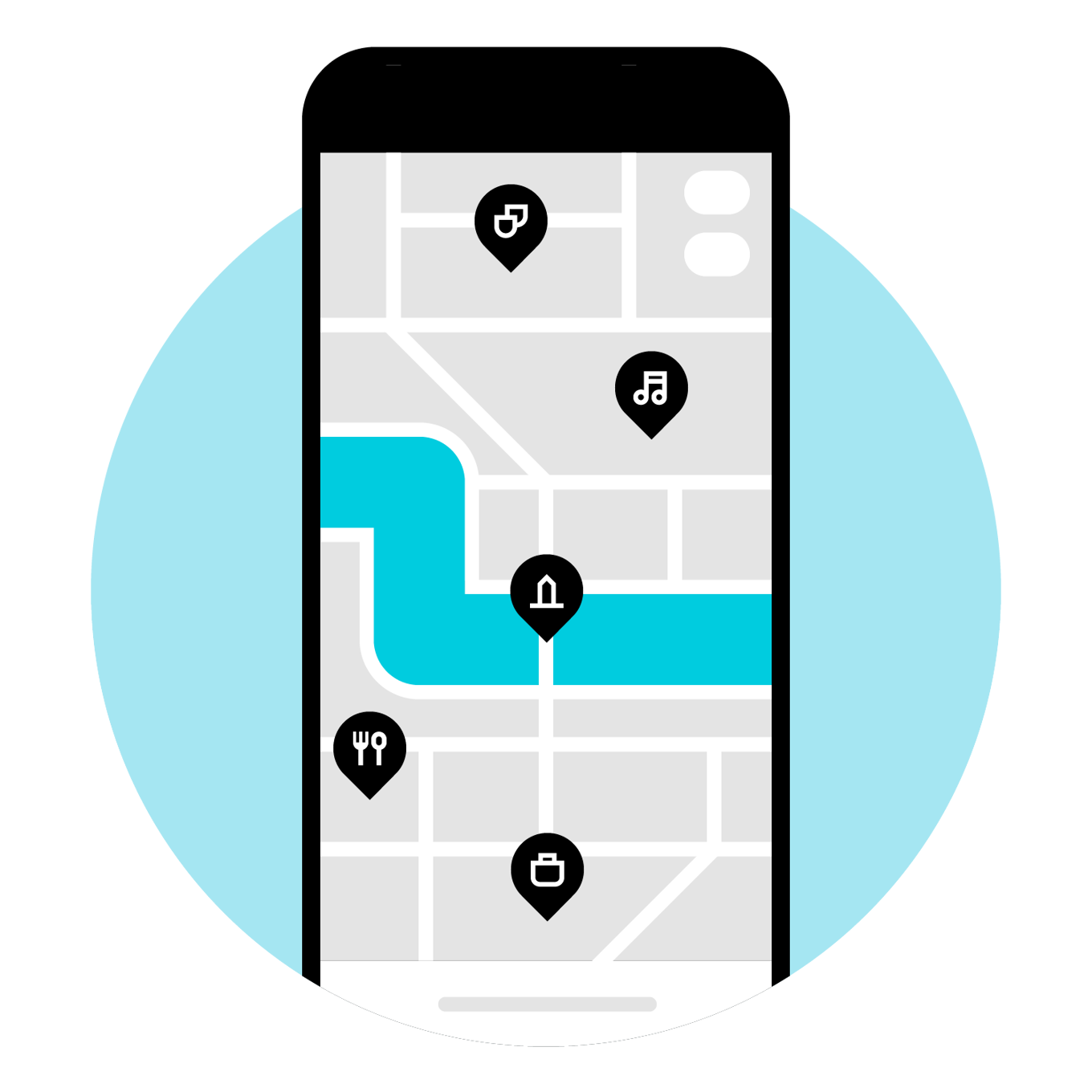 River Guide Illustration Circle