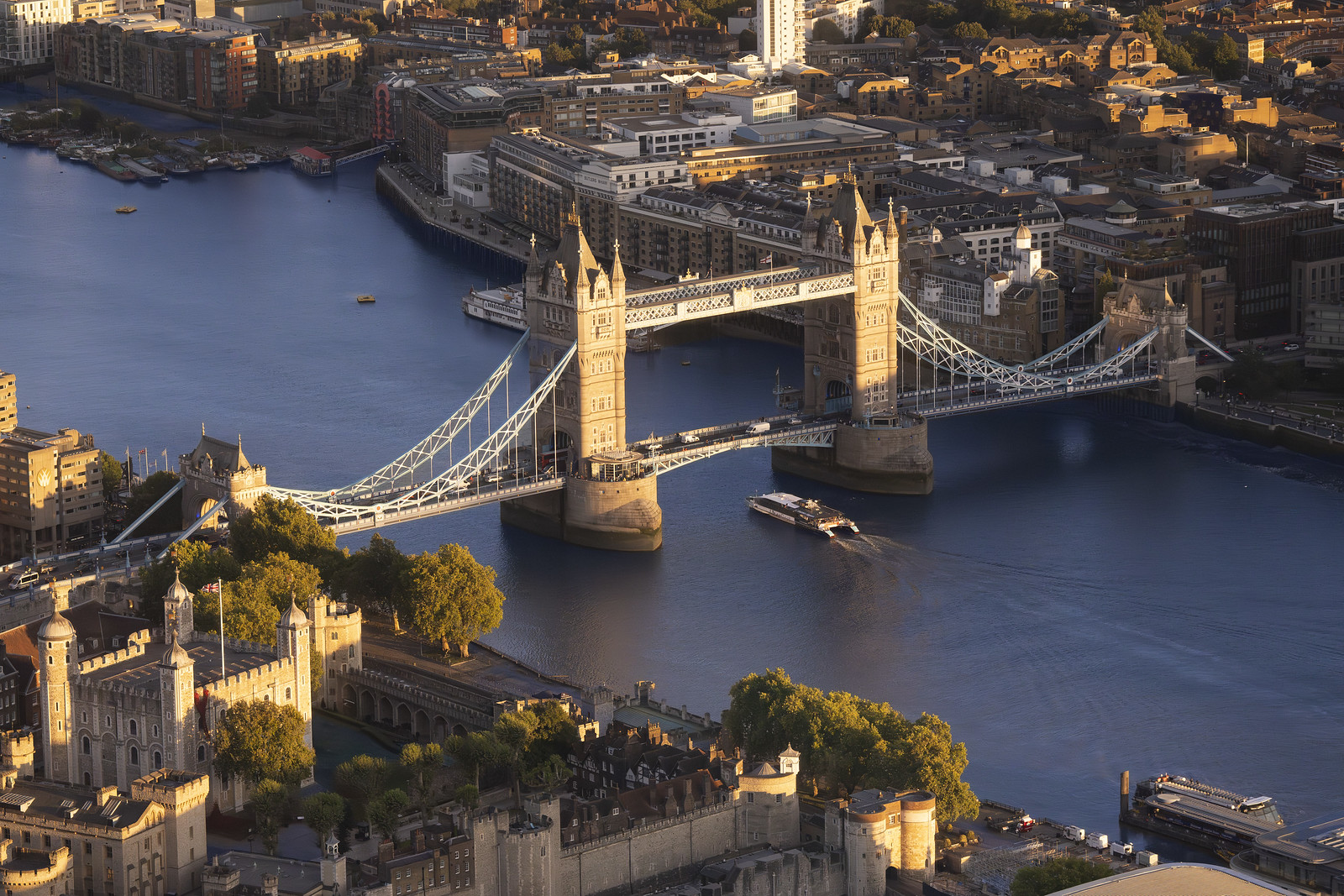 Boat under tower bridge