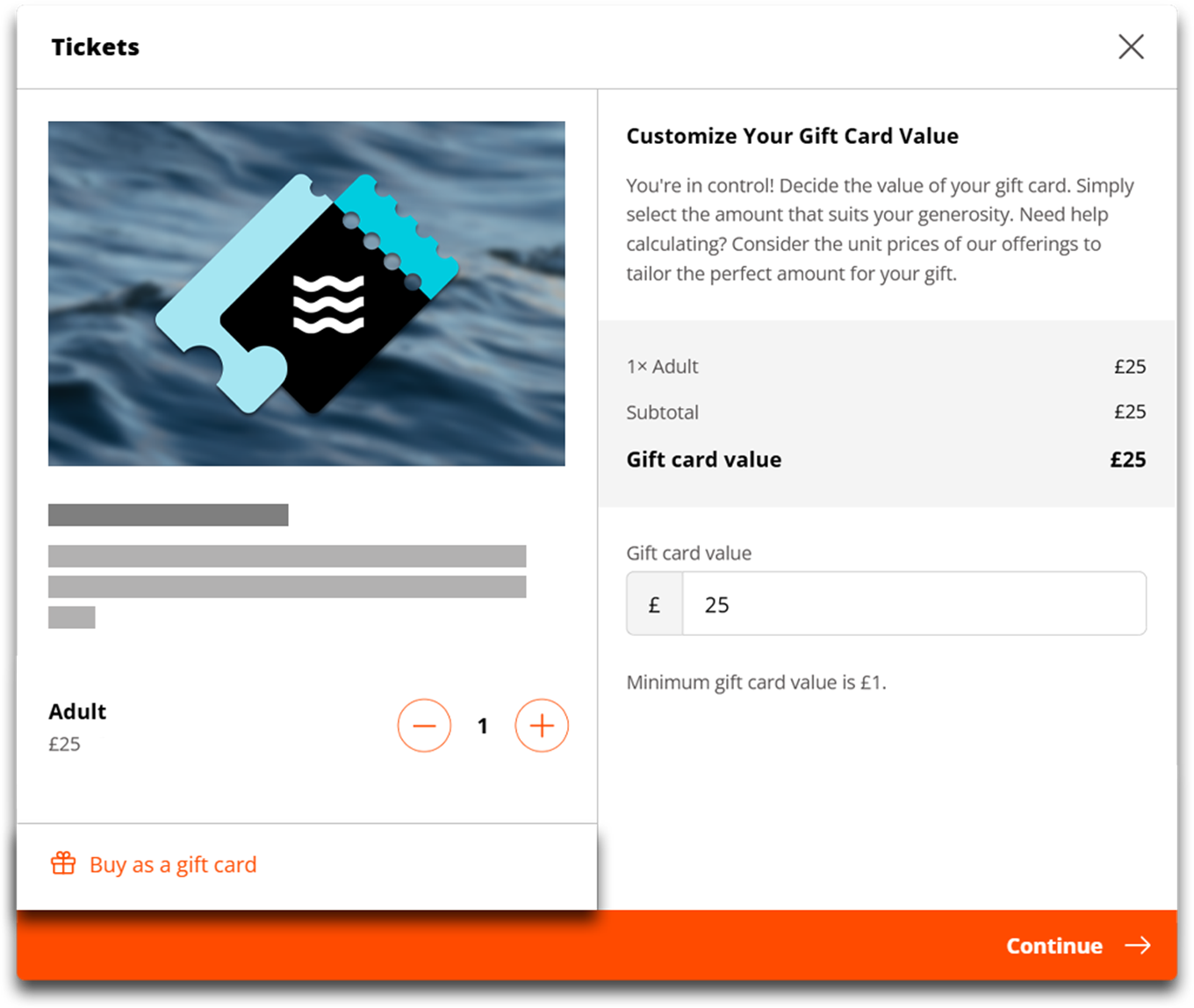 Ventrata Gift Booking Window