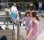 Children boarding at Battersea Power Station